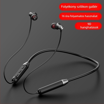 Nyakba akasztható valódi vezeték nélküli Bluetooth fülhallgató – sportos, in-ear, fém dizájn, IPX4, üzemidő 8 órán felül