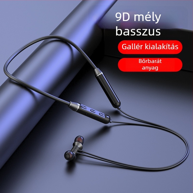 Nyakba akasztható valódi vezeték nélküli Bluetooth fülhallgató – sportos, in-ear, fém dizájn, IPX4, üzemidő 8 órán felül