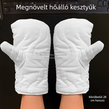Rongkai Vastagított hőálló pamut vászon kesztyűk, kétujjas, konyhai sütéshez