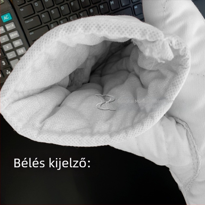 Rongkai Vastagított hőálló pamut vászon kesztyűk, kétujjas, konyhai sütéshez
