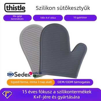 Sűrített szilikonos konyhai hőszigetelő kesztyűk, testre szabhatóak