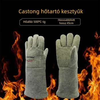 CASTONG GEEE15-45 500°C-ig hőálló kesztyűk, kopásálló, égésvédő, hőszigetelő