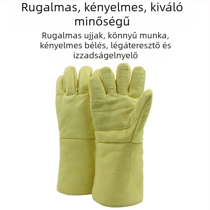 Magas hőmérsékletnek ellenálló kesztyűk Kevlar aramid szigeteléssel, ipari felhasználásra (500°C-ig)