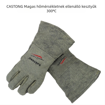 Castongs magas hőmérsékletű kesztyűk, 300°C, kültéri barbecue-hoz, lángálló, ipari védőkesztyűk