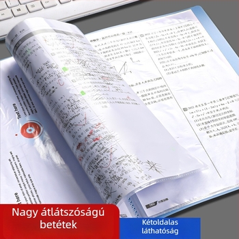 Kék A4-es többrétegű irattartó, átlátszó