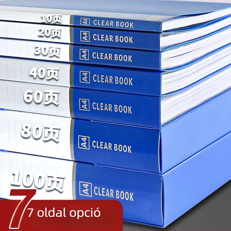 Kék A4-es többrétegű irattartó, átlátszó