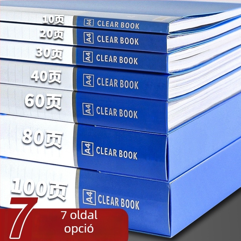Kék A4-es többrétegű irattartó, átlátszó