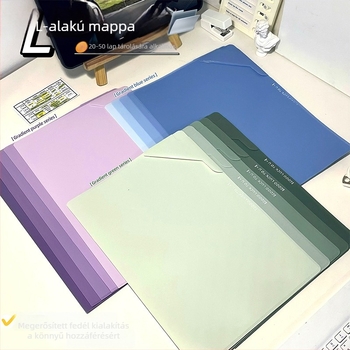 Diákok számára készült L-alakú gradient színű mappa, A4 méret, vastag védő panellel, testreszabható