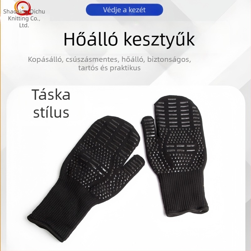 Hőálló kesztyű 800°C-ig élelmiszer-feldolgozásra, grillhez, konyhához és fém hajgöndörítő vas használatához – hővédelem, szigetelés, égési sérülések elkerülése