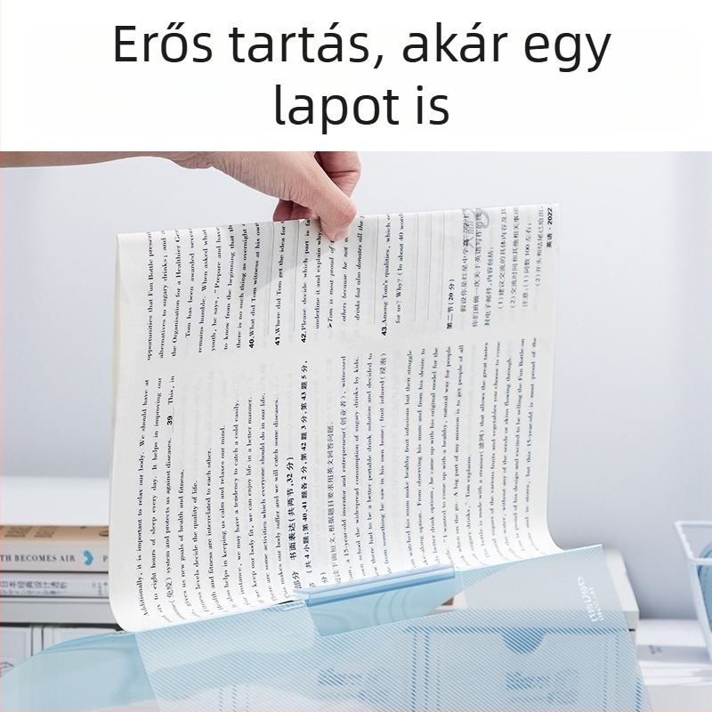 A4 átlátszó dokumentumtartó forgó rúddal és oldalsó zárással