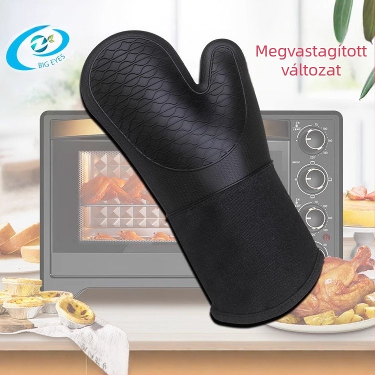Big Eyes szilikon sütőkesztyű pamut béléssel, hőálló, 155 g