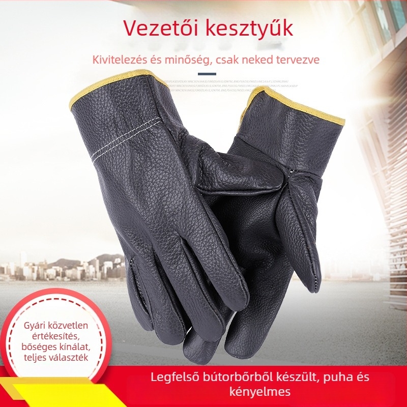 Elsőréteg marhabőr sofőr kesztyűk és hegesztő munkakesztyűk