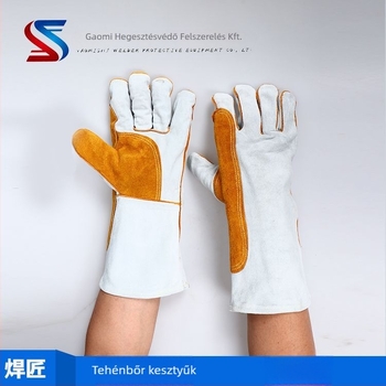 Welder hegesztőkesztyűk marhabőrből, hosszított kivitel, hőszigetelő, lángálló, kopásálló