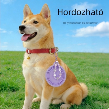 Összecsukható kutyatál, színes, praktikus, szilikonból készült, kültéri játékhoz, ivóvízhez és házi etetéshez