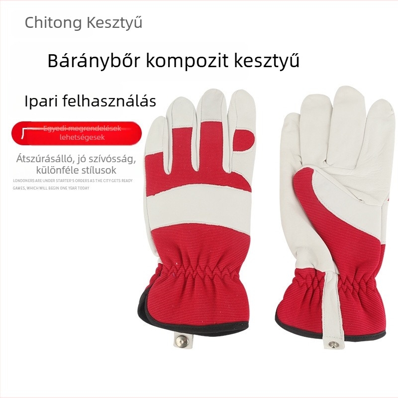Személyre szabott kecskebőr összetett szövettel készült kesztyűk hegymászáshoz, mentéshez és hegesztéshez