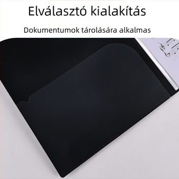 A4 fekete partitúra mappa átlátszó betétekkel, kotta- és zongorás kottákhoz