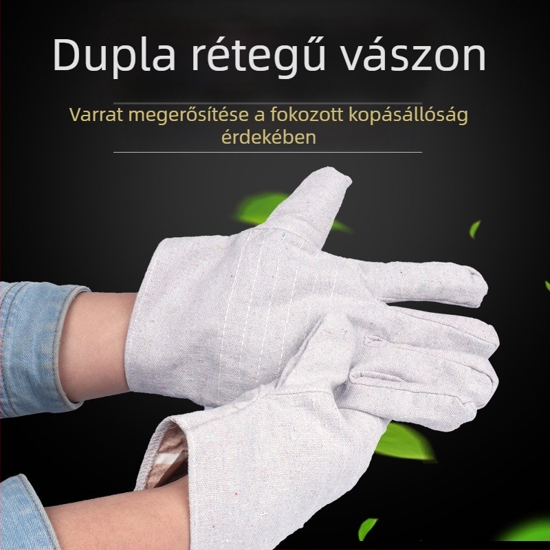 Két réteg vászonból készült védőkesztyű teljes belső béléssel, vastagított, kopásálló és hőszigetelő