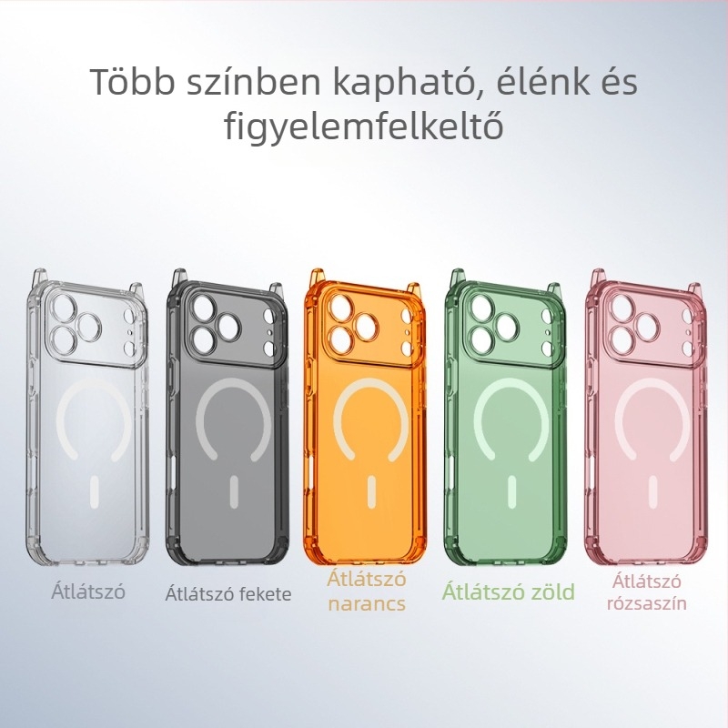 Az iPhone 17 Pro Maxhoz készült mágneses, cserélhető négy sarkú tokkal – teljes védelem, akril