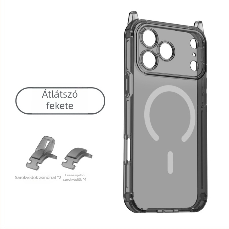 Az iPhone 17 Pro Maxhoz készült mágneses, cserélhető négy sarkú tokkal – teljes védelem, akril