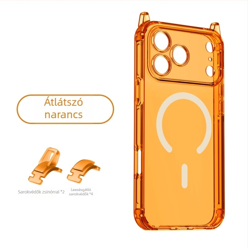 Az iPhone 17 Pro Maxhoz készült mágneses, cserélhető négy sarkú tokkal – teljes védelem, akril