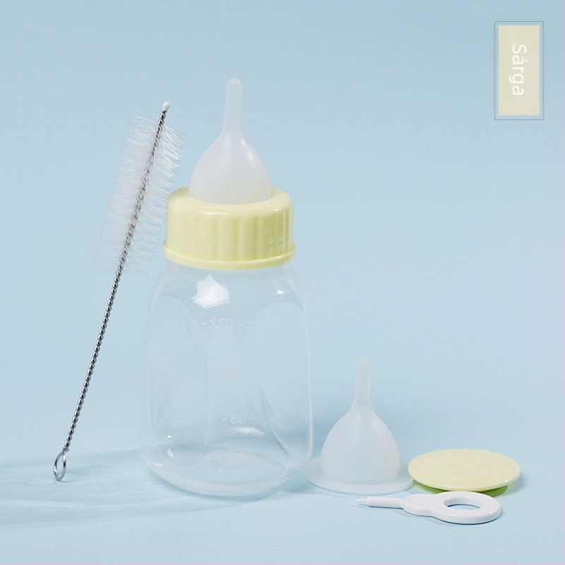 Youfan etetőüveg macskáknak és kutyáknak, 120 ml, PP test, cserélhető szilikon etetőbimbó