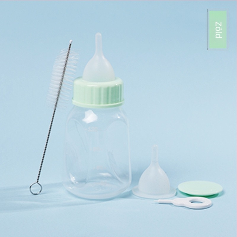 Youfan etetőüveg macskáknak és kutyáknak, 120 ml, PP test, cserélhető szilikon etetőbimbó