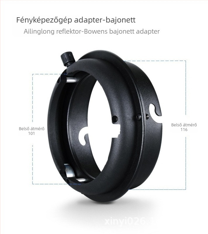 Baorong stúdiólámpa bajonet adapterlemez, kompatibilis az Ailinglong villanófényével, matt fém felület