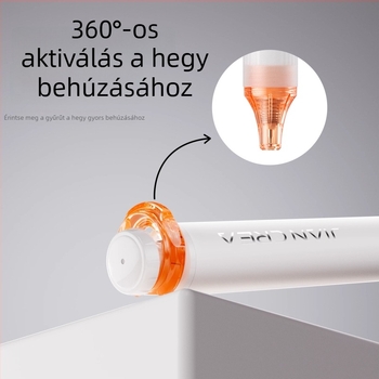 Jianchuang Linghuan érintéses toll, kihúzható patronnal, gyorsan száradó zselés toll, ST csúcs, kettős golyófej, fekete
