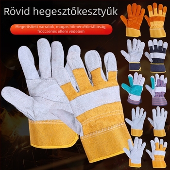 Személyre szabott marhabőr hegesztő kesztyűk, kettős tenyérrel, hőszigetelt, égési sérülések elleni védelem
