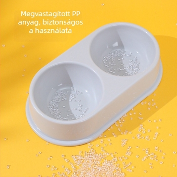 Ovális, dupla kutyáknak való etetőtál, vastított kivitel, nagy méret, fejlesztett verzió, letisztult stílus, új anyag