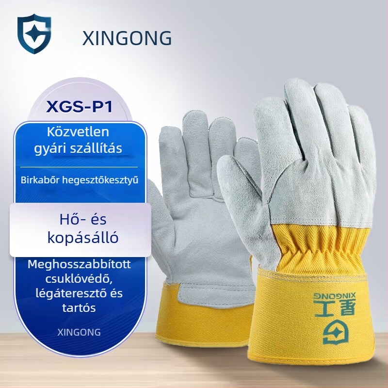 Starworking félbőr hegesztő kesztyűk, kopásálló marhabőrből, 1 pár, modell XGS-P1