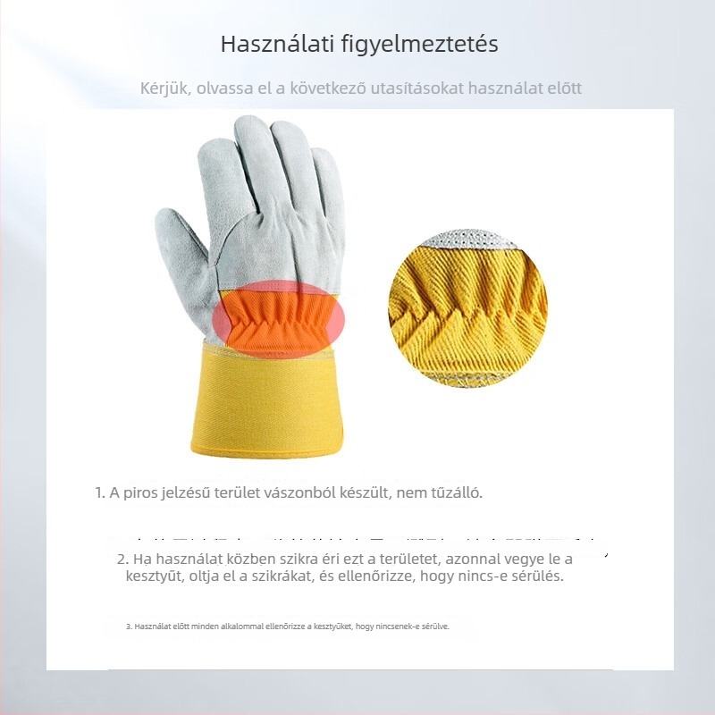 Starworking félbőr hegesztő kesztyűk, kopásálló marhabőrből, 1 pár, modell XGS-P1