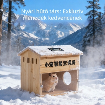 Intelligens hőmérséklet-szabályozású fa beltéri kisállatház nyuszik és tengerimalacok számára