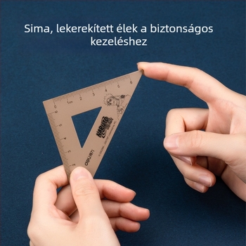 Deli Naruto fém vonalzó rajz négy darabos készlet: vonalzó, háromszög, szögmérő, diákoknak