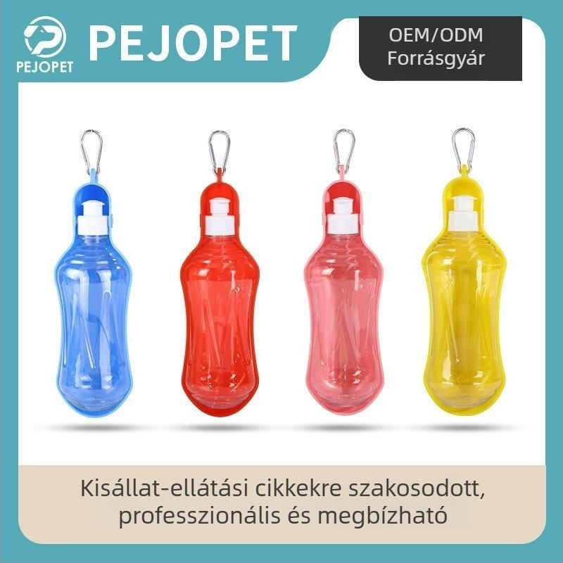 Kutyák és macskák számára hordozható vízforrás kültéri utazásokhoz – tartós, harapásálló és puha adagolóval