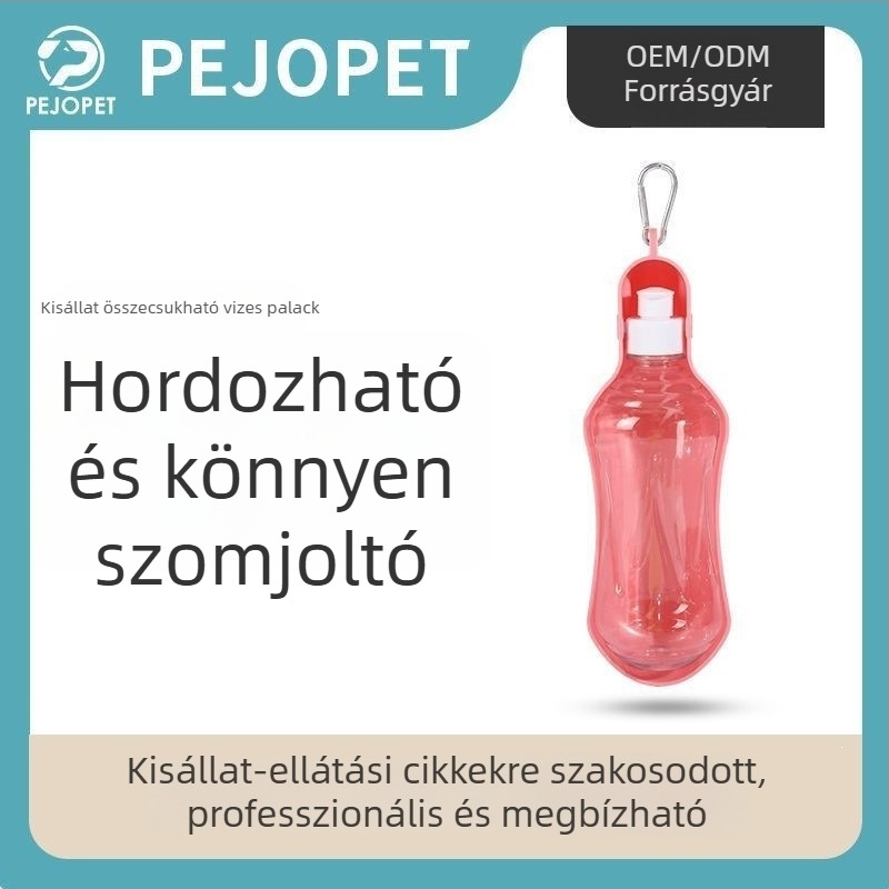 Kutyák és macskák számára hordozható vízforrás kültéri utazásokhoz – tartós, harapásálló és puha adagolóval