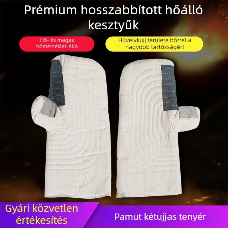 35 cm hosszú, vastagított hőálló kesztyűk sütőkhöz és kazánokhoz