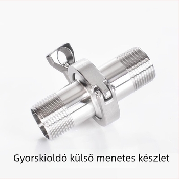 304 rozsdamentes acél gyorscsatlakozó készlet külső és belső menettel, higiénikus minőségű csatlakozók