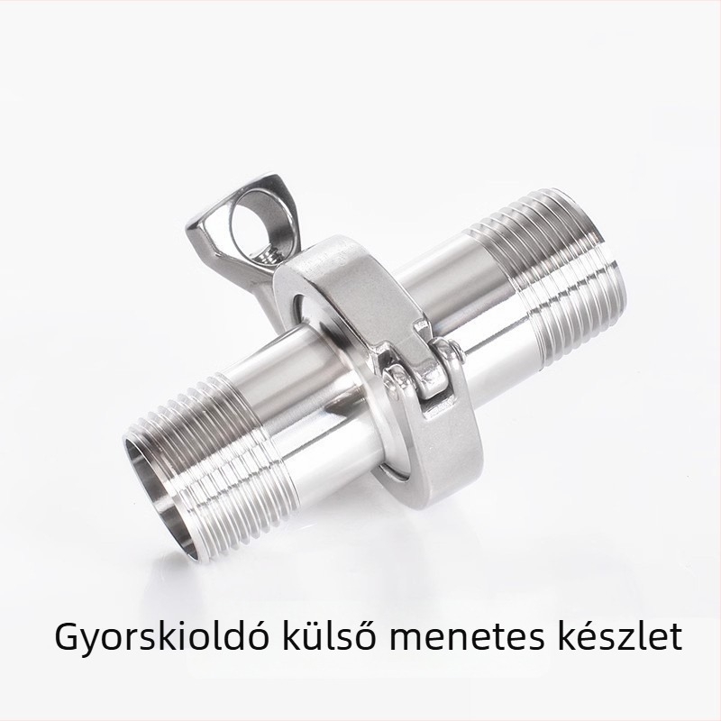 304 rozsdamentes acél gyorscsatlakozó készlet külső és belső menettel, higiénikus minőségű csatlakozók