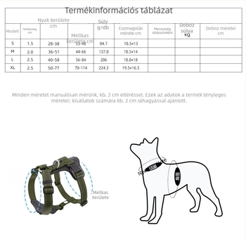 Mellény-stílusú kutyahám pórázzal közepes és nagy testű kutyáknak