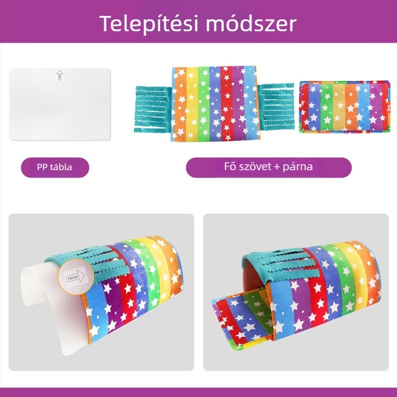 Szivárvány hörcsögfészek alagúttal – meleg, négy évszakos alvóhely kisállatok számára