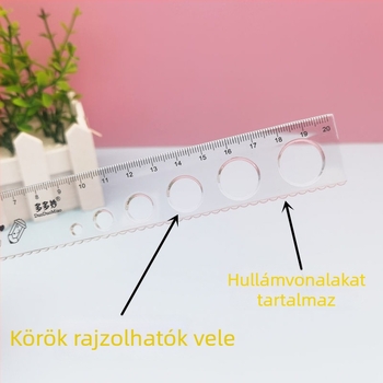 20 cm átlátszó négy darabos vonalzó készlet általános iskolai használatra, tartalmaz egy egyenes vonalzót, egy háromszögvonalzót és egy szögmérőt
