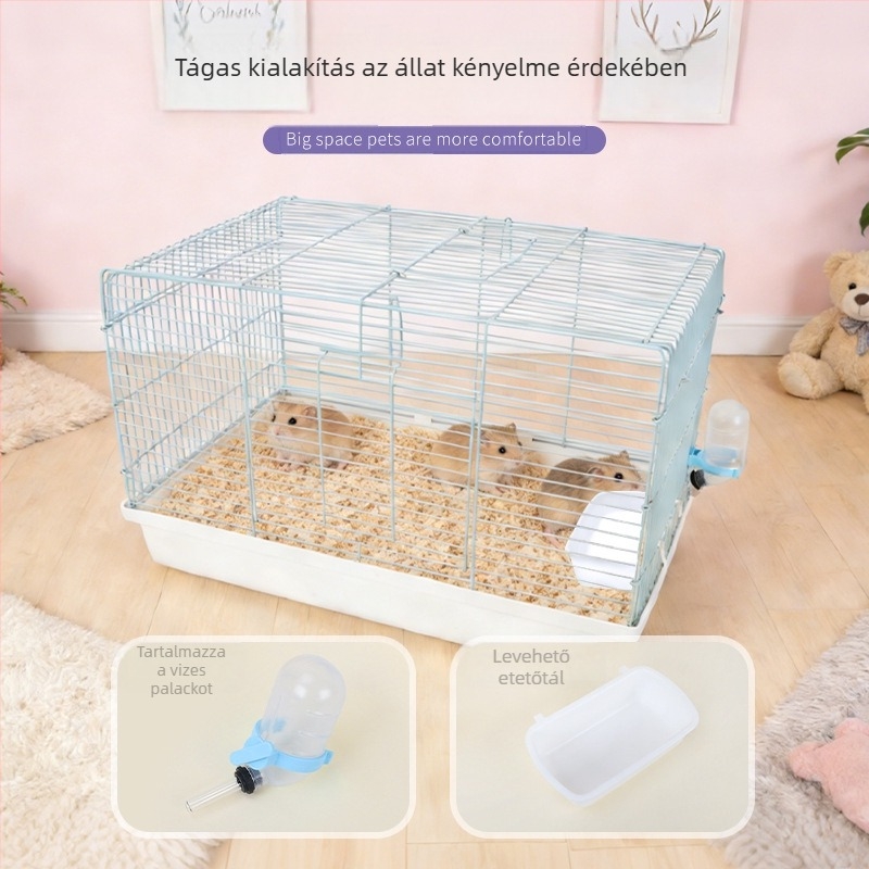 Alapvető hörcsög ketrec arany hörcsög fészekkel, belső használatra minden évszakban, minimalist stílus.