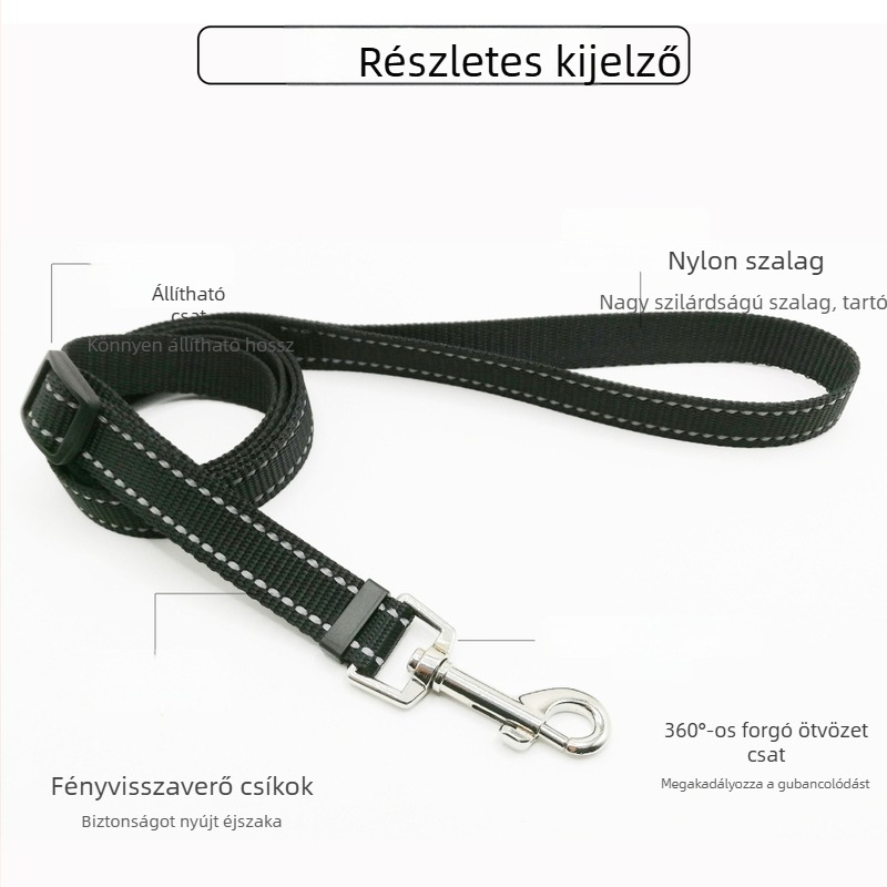 Visszaverő háziállatpóráz kutyáknak és macskáknak, éjszakai sétához