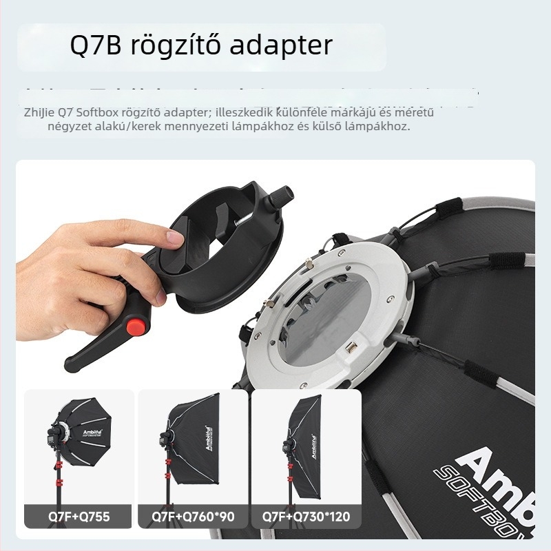 Ambitful Zhijie Q7B adaptergyűrű Q7 softboxhoz, kamerára tervezett Q7F adapter