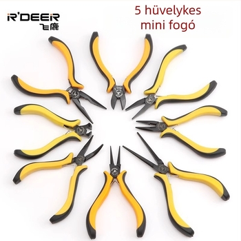 Flying Deer 5 hüvelykes mini tűhegyű fogók ferde szájú, felső vágású, körszájú, görbült és sík szájú