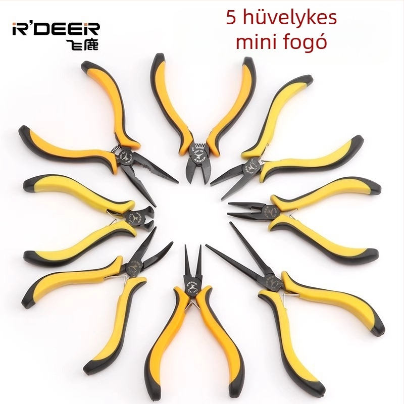 Flying Deer 5 hüvelykes mini tűhegyű fogók ferde szájú, felső vágású, körszájú, görbült és sík szájú