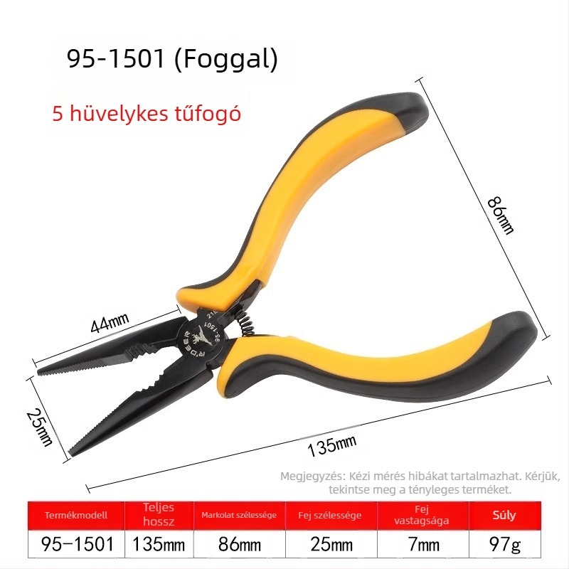 Flying Deer 5 hüvelykes mini tűhegyű fogók ferde szájú, felső vágású, körszájú, görbült és sík szájú