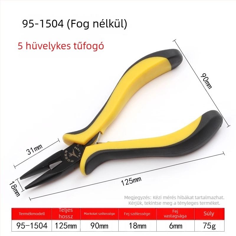 Flying Deer 5 hüvelykes mini tűhegyű fogók ferde szájú, felső vágású, körszájú, görbült és sík szájú