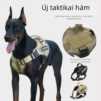 Velcro-os kutyahám nagytestű kutyáknak, nyeregszerű taktikai hám